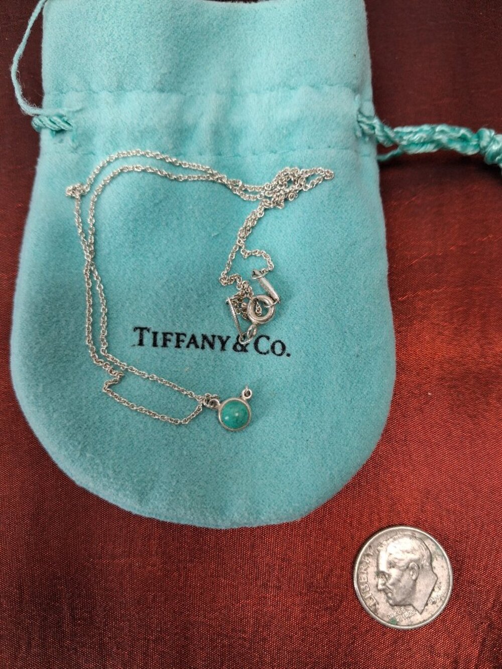 Tiffany & Co. Elsa Peretti Turquoise Color by the Yard Necklace 16" - Picture 7 of 7